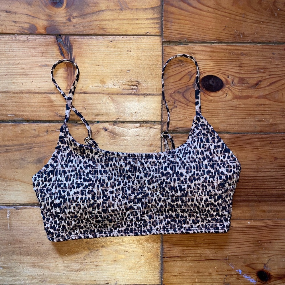 Cheetah print small bikini top